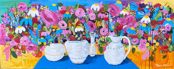 Floating flowers (not framed) 152cm(W)x61cm(H)x3.5cm(D)