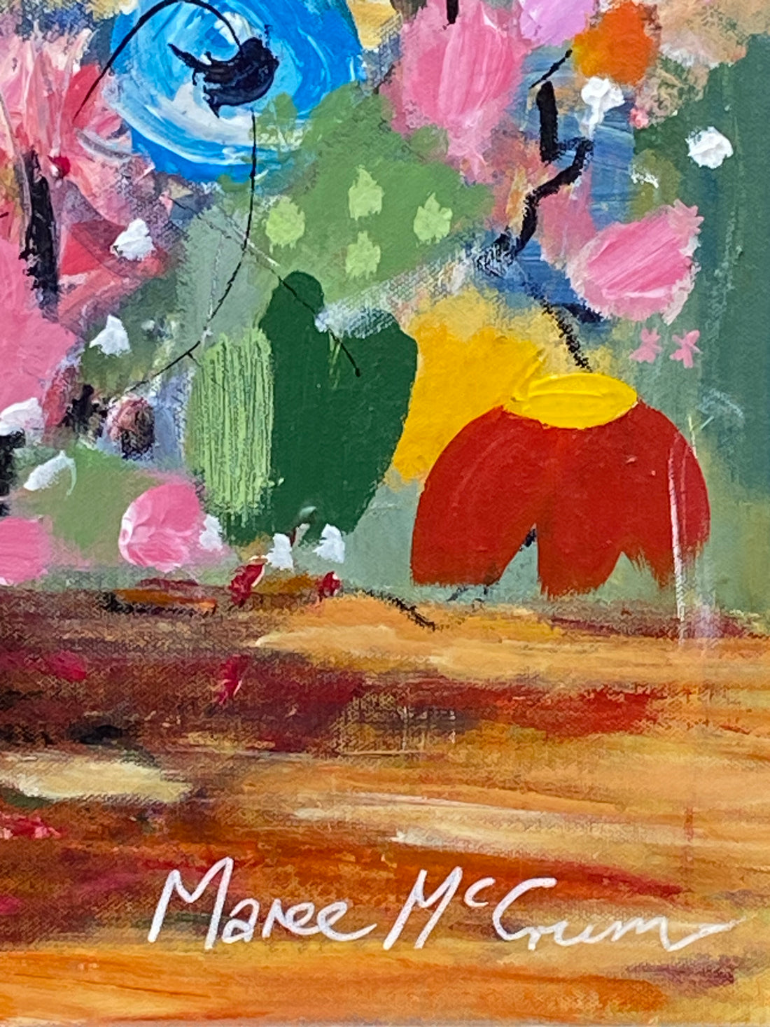 Flowers on the table 80cmx80cmx5cm(D)