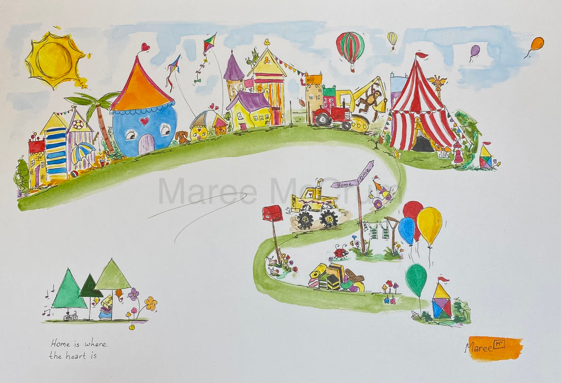 Commission The Little Blue House Size:A3