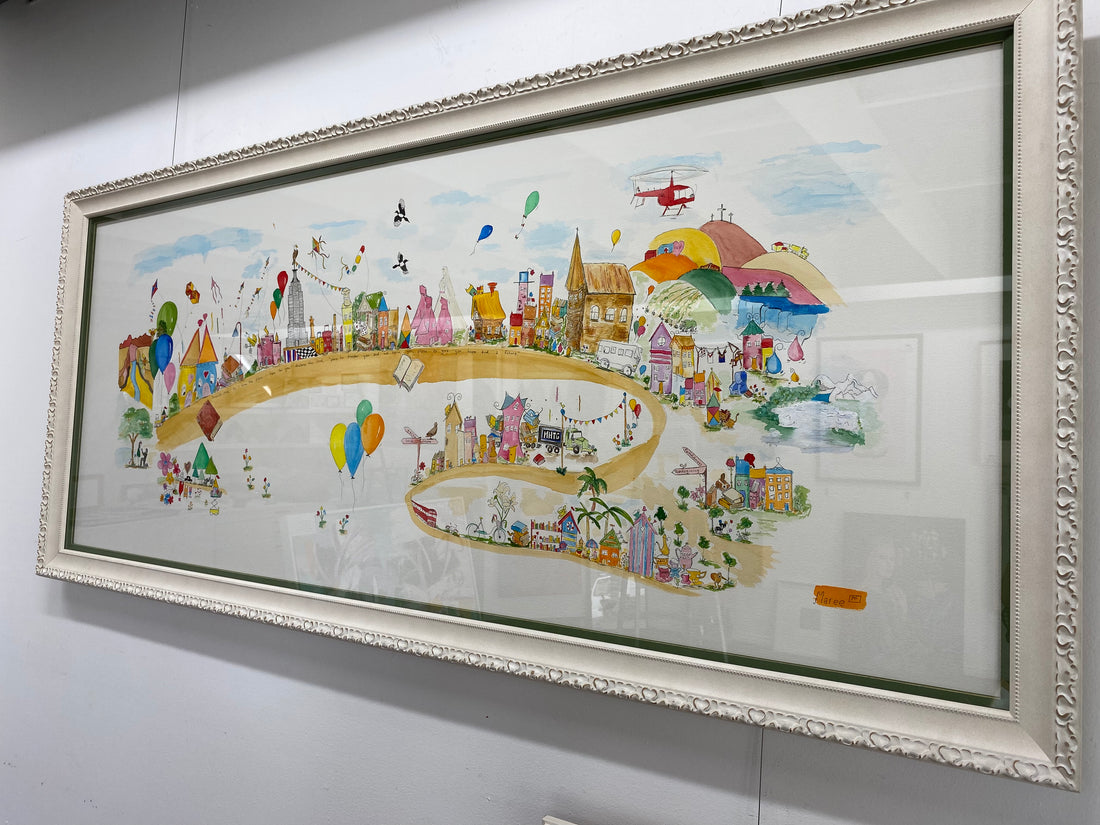 Commission - Little Blue House Commission 150cm(W)x60cm(H)